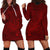 Oxblood Polynesia Hoodie Dress Hawaiian Tribal Hammerhead Shark Tattoo