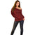 Oxblood Polynesia Off Shoulder Sweater Hawaiian Tribal Hammerhead Shark Tattoo