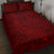 Oxblood Polynesia Quilt Bed Set Hawaiian Tribal Hammerhead Shark Tattoo