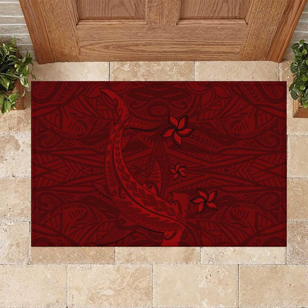 Oxblood Polynesia Rubber Doormat Hawaiian Tribal Hammerhead Shark Tattoo LT14 Oxblood - Polynesian Pride