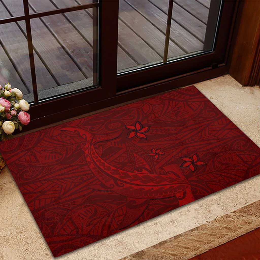 Oxblood Polynesia Rubber Doormat Hawaiian Tribal Hammerhead Shark Tattoo LT14 - Polynesian Pride