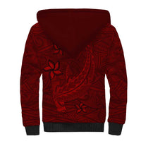 Oxblood Polynesia Sherpa Hoodie Hawaiian Tribal Hammerhead Shark Tattoo LT14 - Polynesian Pride