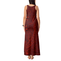 Oxblood Polynesia Tank Maxi Dress Hawaiian Tribal Hammerhead Shark Tattoo LT14 - Polynesian Pride