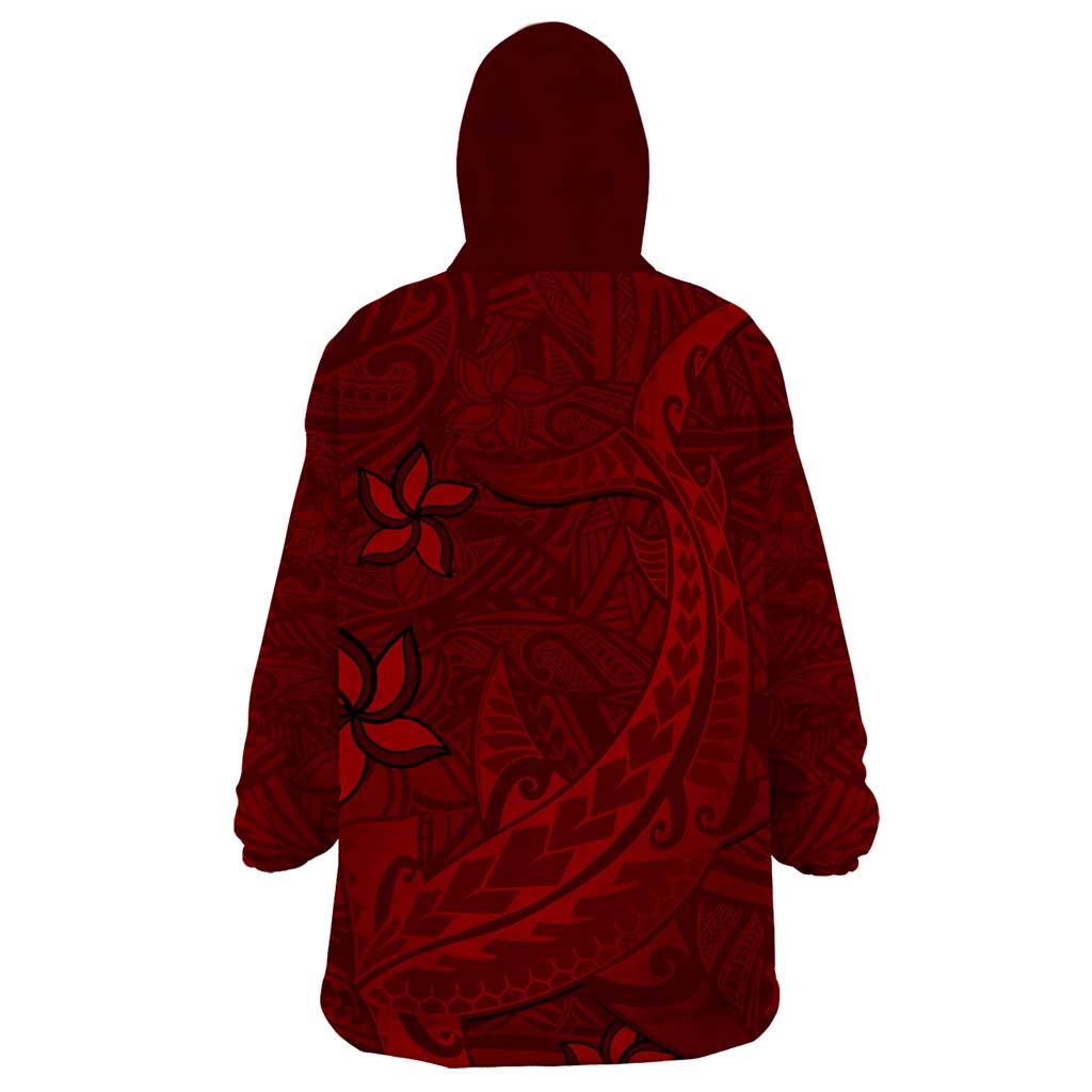 Oxblood Polynesia Wearable Blanket Hoodie Hawaiian Tribal Hammerhead Shark Tattoo LT14 - Polynesian Pride