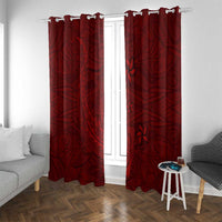Oxblood Polynesia Window Curtain Hawaiian Tribal Hammerhead Shark Tattoo LT14 With Grommets Oxblood - Polynesian Pride