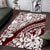 Polynesian Tropical Flowers Oxblood Color Area Rug