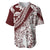 Polynesian Tropical Flowers Oxblood Color Baseball Jersey