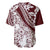 Polynesian Tropical Flowers Oxblood Color Baseball Jersey