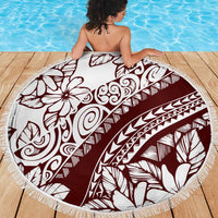 Polynesian Tropical Flowers Oxblood Color Beach Blanket LT14 - Polynesian Pride