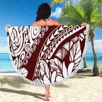 Polynesian Tropical Flowers Oxblood Color Beach Blanket LT14 - Polynesian Pride