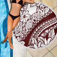 Polynesian Tropical Flowers Oxblood Color Beach Blanket LT14 - Polynesian Pride
