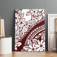 Polynesian Tropical Flowers Oxblood Color Canvas Wall Art LT14 - Polynesian Pride