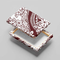 Polynesian Tropical Flowers Oxblood Color Canvas Wall Art LT14 - Polynesian Pride
