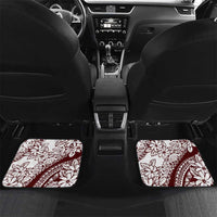 Polynesian Tropical Flowers Oxblood Color Car Mats LT14 Set 2pcs - Back Oxblood - Polynesian Pride