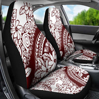 Polynesian Tropical Flowers Oxblood Color Car Seat Cover