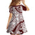 Polynesian Tropical Flowers Oxblood Color Family Matching Short Sleeve Bodycon Dress and Hawaiian Shirt