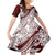 Polynesian Tropical Flowers Oxblood Color Family Matching Tank Maxi Dress and Hawaiian Shirt
