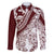 Polynesian Tropical Flowers Oxblood Color Family Matching Tank Maxi Dress and Hawaiian Shirt