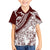 Polynesian Tropical Flowers Oxblood Color Family Matching Tank Maxi Dress and Hawaiian Shirt