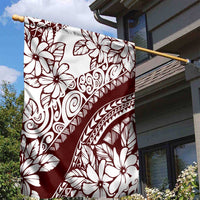 Polynesian Tropical Flowers Oxblood Color Garden Flag LT14 - Polynesian Pride