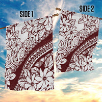 Polynesian Tropical Flowers Oxblood Color Garden Flag LT14 - Polynesian Pride