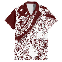 Polynesian Tropical Flowers Oxblood Color Hawaiian Shirt LT14 Oxblood - Polynesian Pride