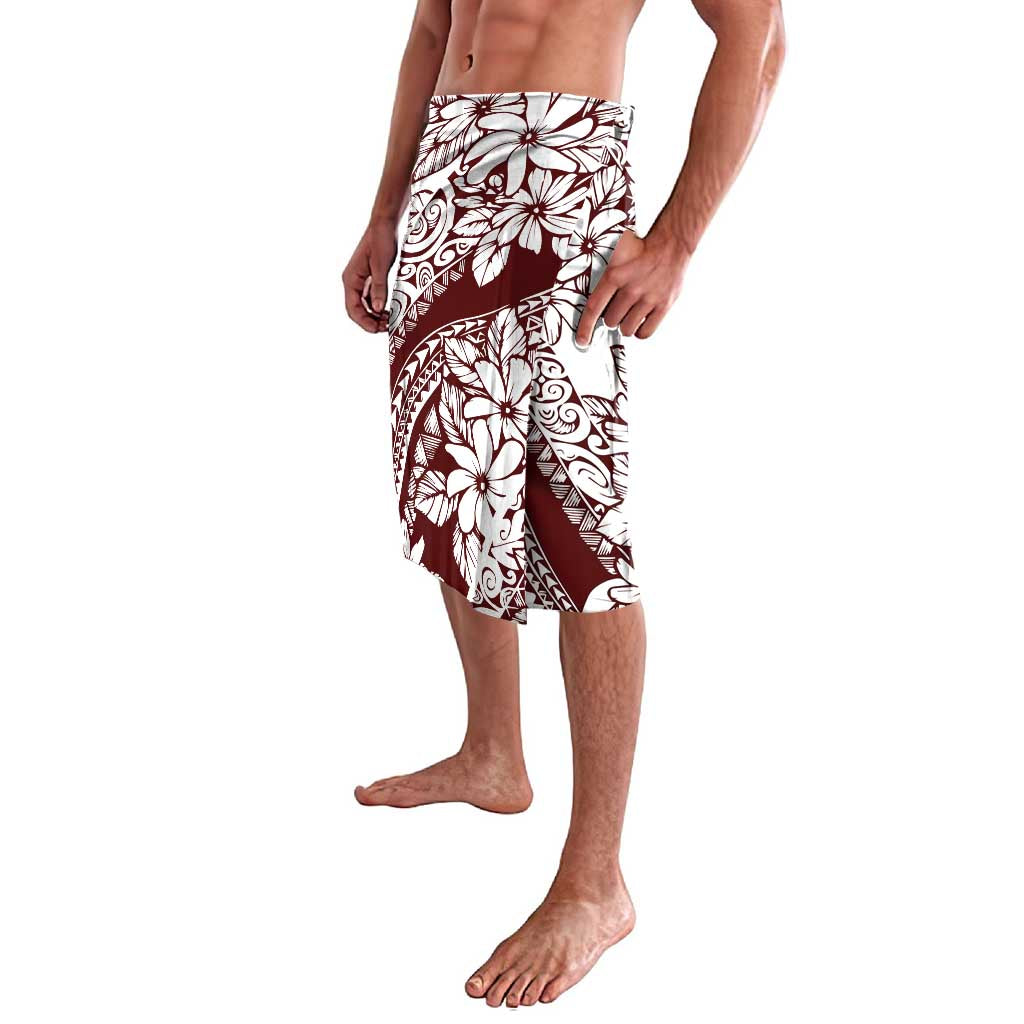 Polynesian Tropical Flowers Oxblood Color Lavalava LT14 - Polynesian Pride
