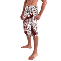 Polynesian Tropical Flowers Oxblood Color Lavalava LT14 - Polynesian Pride