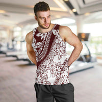 Polynesian Tropical Flowers Oxblood Color Men Tank Top LT14 Oxblood - Polynesian Pride