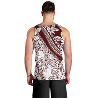 Polynesian Tropical Flowers Oxblood Color Men Tank Top LT14 - Polynesian Pride