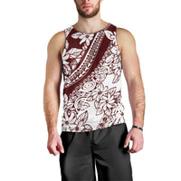 Polynesian Tropical Flowers Oxblood Color Men Tank Top LT14 - Polynesian Pride