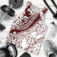 Polynesian Tropical Flowers Oxblood Color Men Tank Top LT14 - Polynesian Pride