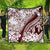 Polynesian Tropical Flowers Oxblood Color Quilt