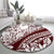 Polynesian Tropical Flowers Oxblood Color Round Carpet