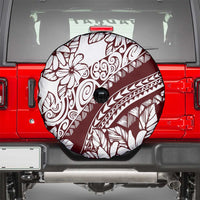 Polynesian Tropical Flowers Oxblood Color Spare Tire Cover LT14 - Polynesian Pride