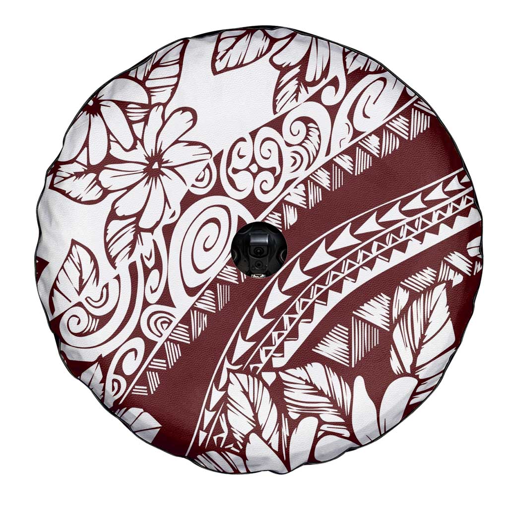 Polynesian Tropical Flowers Oxblood Color Spare Tire Cover LT14 - Polynesian Pride