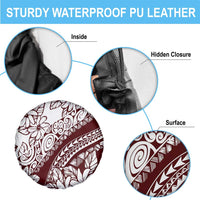 Polynesian Tropical Flowers Oxblood Color Spare Tire Cover LT14 - Polynesian Pride
