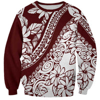 Polynesian Tropical Flowers Oxblood Color Sweatshirt LT14 Unisex Oxblood - Polynesian Pride