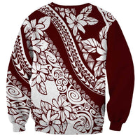 Polynesian Tropical Flowers Oxblood Color Sweatshirt LT14 - Polynesian Pride