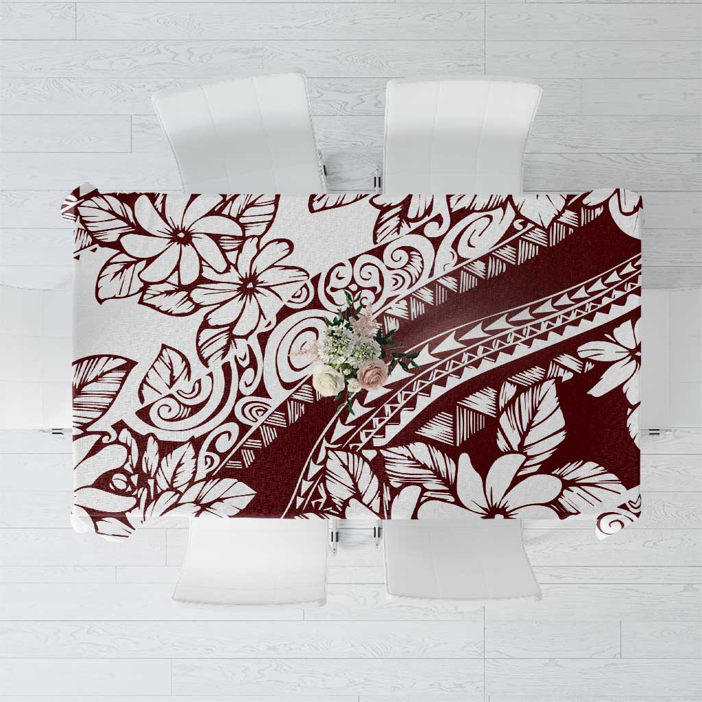 Polynesian Tropical Flowers Oxblood Color Tablecloth LT14 Oxblood - Polynesian Pride
