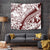 Polynesian Tropical Flowers Oxblood Color Tapestry