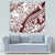 Polynesian Tropical Flowers Oxblood Color Tapestry