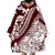 Polynesian Tropical Flowers Oxblood Color Wearable Blanket Hoodie