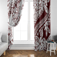 Polynesian Tropical Flowers Oxblood Color Window Curtain LT14 - Polynesian Pride