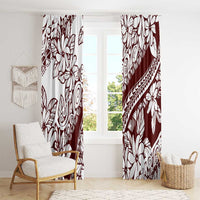 Polynesian Tropical Flowers Oxblood Color Window Curtain LT14 - Polynesian Pride