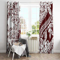 Polynesian Tropical Flowers Oxblood Color Window Curtain LT14 - Polynesian Pride