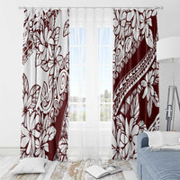 Polynesian Tropical Flowers Oxblood Color Window Curtain LT14 - Polynesian Pride