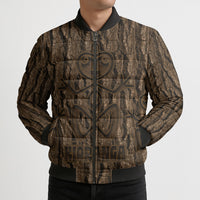 Kioranga Moriori New Zealand Bomber Puffer Jacket Kopi Rakau Carving Art LT14 - Polynesian Pride