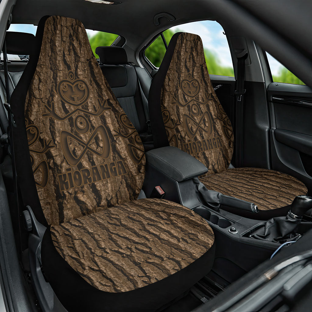 Kioranga Moriori New Zealand Car Seat Cover Kopi Rakau Carving Art LT14 One Size Brown - Polynesian Pride