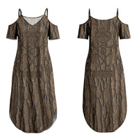 Kioranga Moriori New Zealand Couples Matching Summer Maxi Dress and Hawaiian Shirt Kopi Rakau Carving Art LT14 - Polynesian Pride